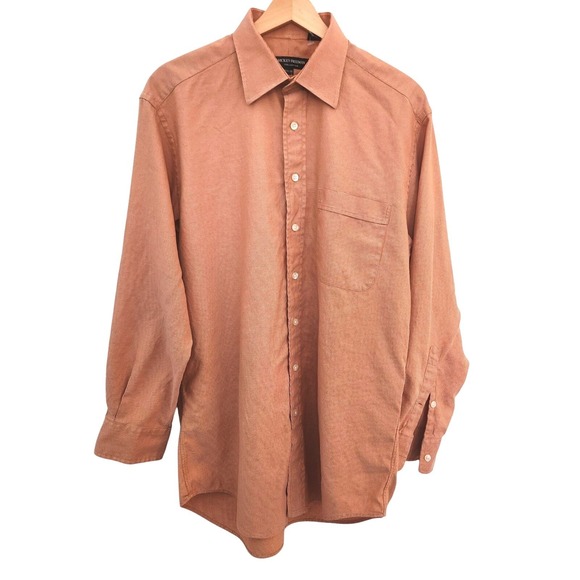 Hickey Freeman Other - Hickey Freeman Men's Long Sleeve Button Down Shirt Tan Textured Size L